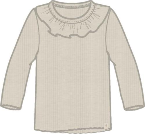 Lil' Atelier Nmfoline LS Slim TOP LIL Str 92 - Birch Toppe hos Magasin