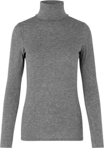 Second Female Matima Merino Blend Tneck Tee Kvinde Grey Melange Rullek...