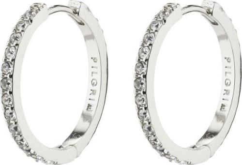 Pilgrim Ebna Medium Crystal Hoops Silverplated One size - Creoler hos ...