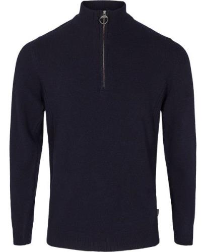 Barbour Barbour Holden Half Zip Mand Blå Turtlenecks Str L - Uld hos M...