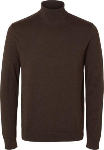 Selected Homme Slhberg Roll Neck Noos Mand Chocolate Torte/melange Tur...