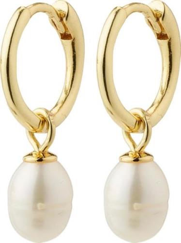 Pilgrim Berthe Recycled Pearl Hoop Earrings Goldplated one size - Creo...