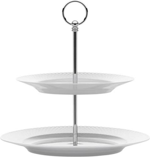 Lyngby Porcelæn Rhombe Etagere Ø27 Hvid Hvid Str H:27 Ø:27cm - Serveri...