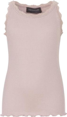 Rosemunde Silk top Regular w/ Lace Str 4 år Piger - Lyserød Toppe hos ...