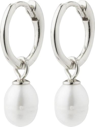 Pilgrim Berthe Recycled Pearl Hoop Earrings Silverplated one size - Cr...