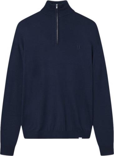 Les Deux Greyson Halfzip Merino Knit Mand Navy Turtlenecks Str L Merin...