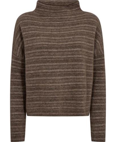 Filippa K Mika Stripe Sweater Kvinde Beige Stri Rullekraver Str L - ho...