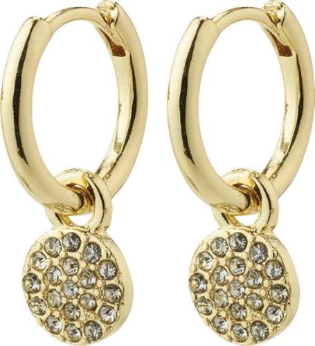 Pilgrim Chayenne Recycled Crystal Hoop Earrings Goldplated one size - ...