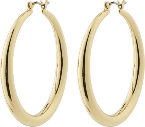 Pilgrim Priya Recycled Hoop Earrings Goldplated one size - Creoler hos...