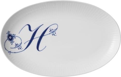 Royal Copenhagen Alphabet Coll Oval Asiette 23,5cm H H Str 23,5 cm - F...