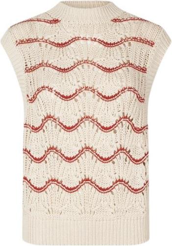 Stine Goya Sgasger, 2102 Heavy Crochet Kvinde Orange Waves Strikveste ...