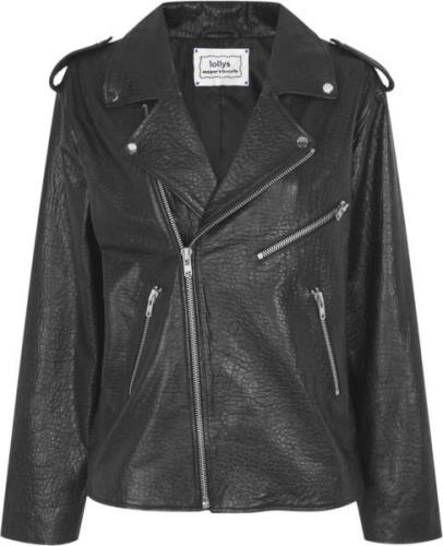 Lollys Laundry Rayll Leather Jacket OS Kvinde Black Læderjakker Str L ...