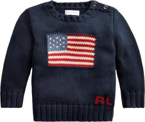 Polo Ralph Lauren Combed Cottonflag CN Swtr-tp-swt Str 9M / 9-12 mdr -...