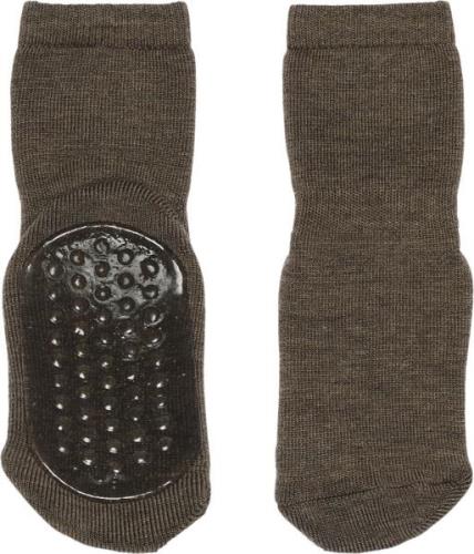 mpKids Wool Socks Anti-slip Str 25/28 - Brun Strømper hos Magasin