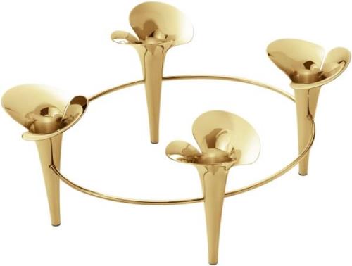 Georg Jensen Bloom Lysestage i Guldbelagt 0008 - Kronelysestager Stål ...