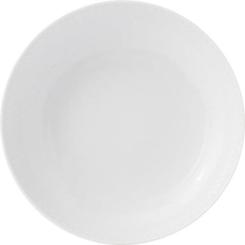 Lyngby Porcelæn Rhombe Coupe Tallerken 20 cm. Hvid Str Ø: 20 cm - Midd...