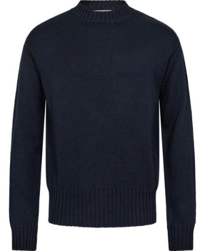 Manifattura Knitwear Mand Blå Sweaters Str L - Merino Uld hos Magasin