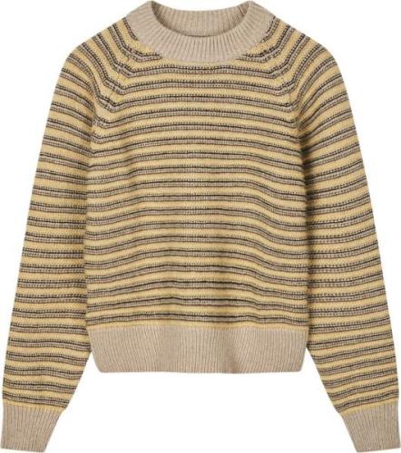 Mads Nørgaard - Copenhagen Stripey Martha Sweater Kvinde Gul Og Sand M...