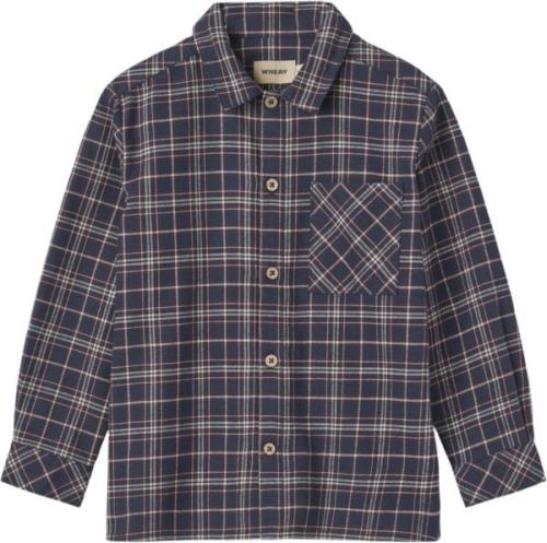 Wheat Natkjole Iben Str 3 år / 98 cm - Navy Check Bluser Bomuld hos Ma...