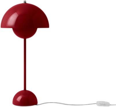 &Tradition Flowerpot VP3 Table Lamp Vermilion Red Str H: 50 cm Ø: 23 c...