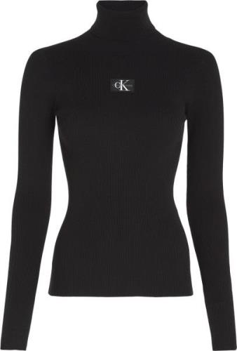 Calvin Klein Badge Roll Neck Sweater Kvinde Beh Rullekraver Str L - ho...