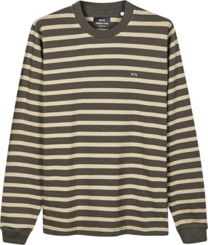 Mads Nørgaard - Copenhagen Cotton Jersey Stripe Frode Tee LS Mand Brun...