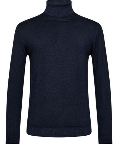 Manifattura Knitwear Mand Mørkeblå Sweaters Str L - Merino Uld hos Mag...