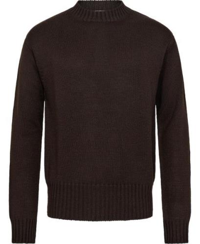 Manifattura Knitwear Mand Mørkebrun Sweaters Str M - Merino Uld hos Ma...