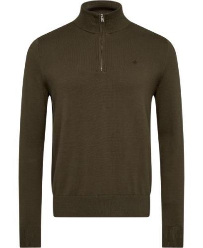 Morris Stockholm Brian Half Zip Mand Olive Turtlenecks Str L - hos Mag...