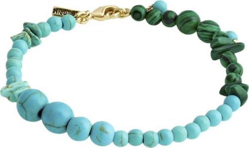 Pilgrim Soulmates Bracelet Blue/goldplated One size - Perlearmbånd hos...