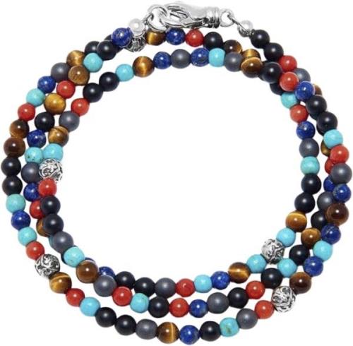 Nialaya The Mykonos Collection Turquoise, Red Glass Beads, Blue Lapis,...