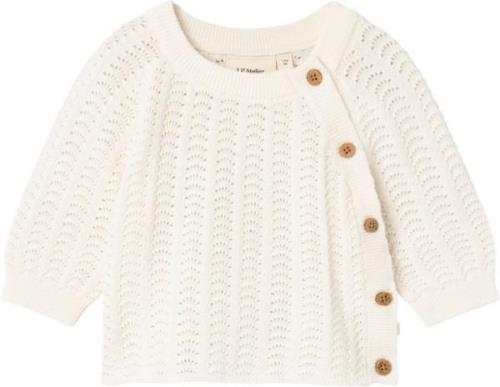 Lil' Atelier Nbfjohanna LS Wrap Knit LIL Str 62 - Coconut Milk Cardiga...