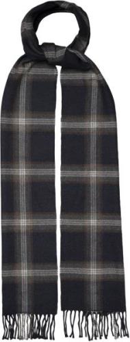 ETON Navy Blue Check Merino Wool Scarf One Size - Slips hos Magasin