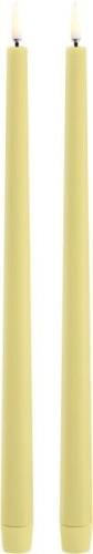 Uyuni LED Slim Taper Candle, Wheat Yellow, Smooth, 2pack, 2,3x32 cm Wh...