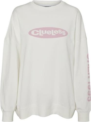 Something New Snemily LS Oversize Sweatclueless Kvinde Star White/clue...