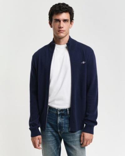 Gant Extrafine Lambswool ZIP Cardigan Mand Marine Cardigans Str XXL - ...