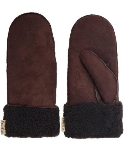 Lovelies Belukta Mittens - Sheep Suede With Curly Shearling Around L -...