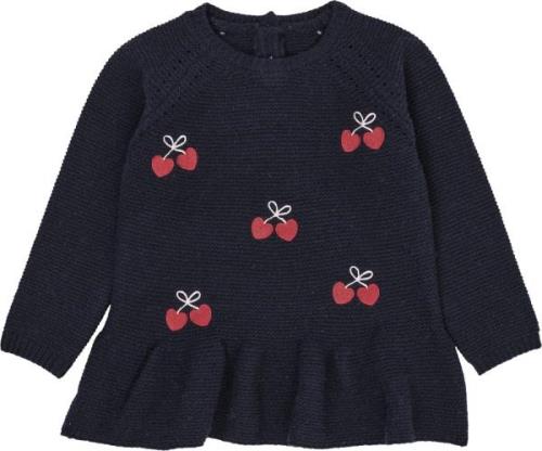 Copenhagen Colors Lambwool Blouse W. Frill & BOW EMB Str 128 - Navy St...