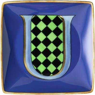 Versace Bowl 12cm sq. Flat, Holiday Alphabet U, Versace Flerfarvet Str...