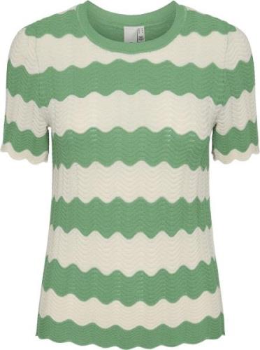 YAS Yasbee SS Knit TOP Kvinde Green Bee/birch Kortærmet Strik Str L - ...