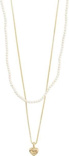 Pilgrim Arlet Necklace 2in-1 set, Gold-plated one size - Halskæder Med...