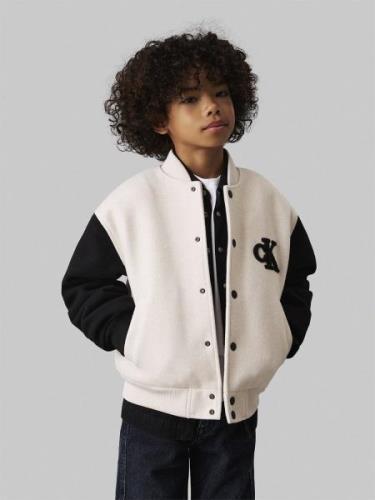 Calvin Klein Heather Varsity Jacket Str 8 - Oatmeal Heather Overgangsj...