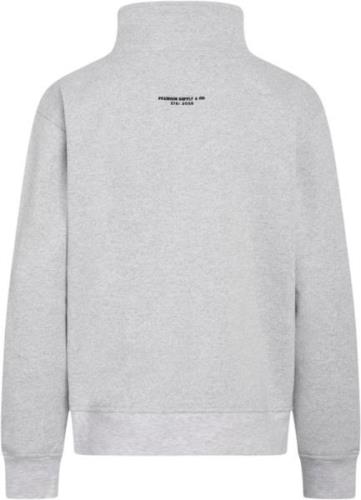 Grunt Grnor Half Zip Sweat Str S/10Y - Snow Melange Strik hos Magasin