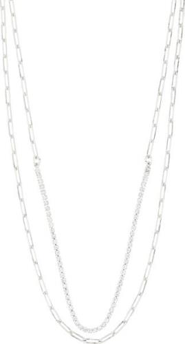 Pilgrim Rowan Recycled Necklace, 2in-1, Silver-plated one size - Halsk...