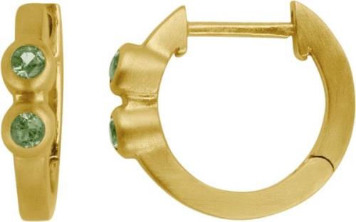 ByBiehl Lucy Hoops Green GP One size - Creoler hos Magasin