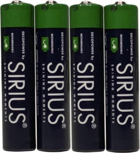 Sirius Decopower AAA Rechargeable Batteries, 4pcs set. Blue/green Str ...