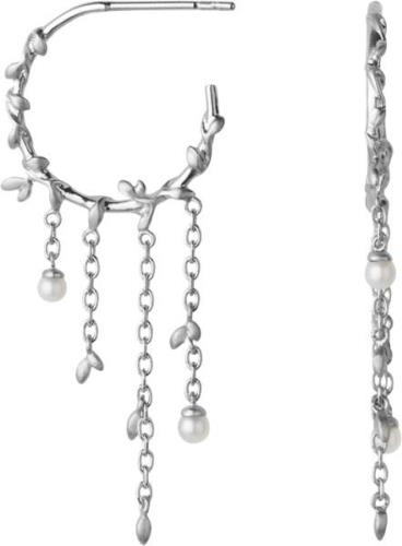 ByBiehl Jungle Ivy Pearl Hoops Silver - Creoler hos Magasin