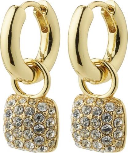 Pilgrim Cindy Recycled Crystal Hoop Earrings Goldplated one size - Cre...