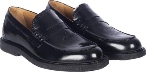 ANGULUS Penny Loafer med Dekorativt Brogue Kvinde 2970 Black Loafers S...