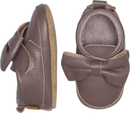 Melton Bow Leather Slippers Elderberry Hjemmesko Str 26/27 - Læder hos...